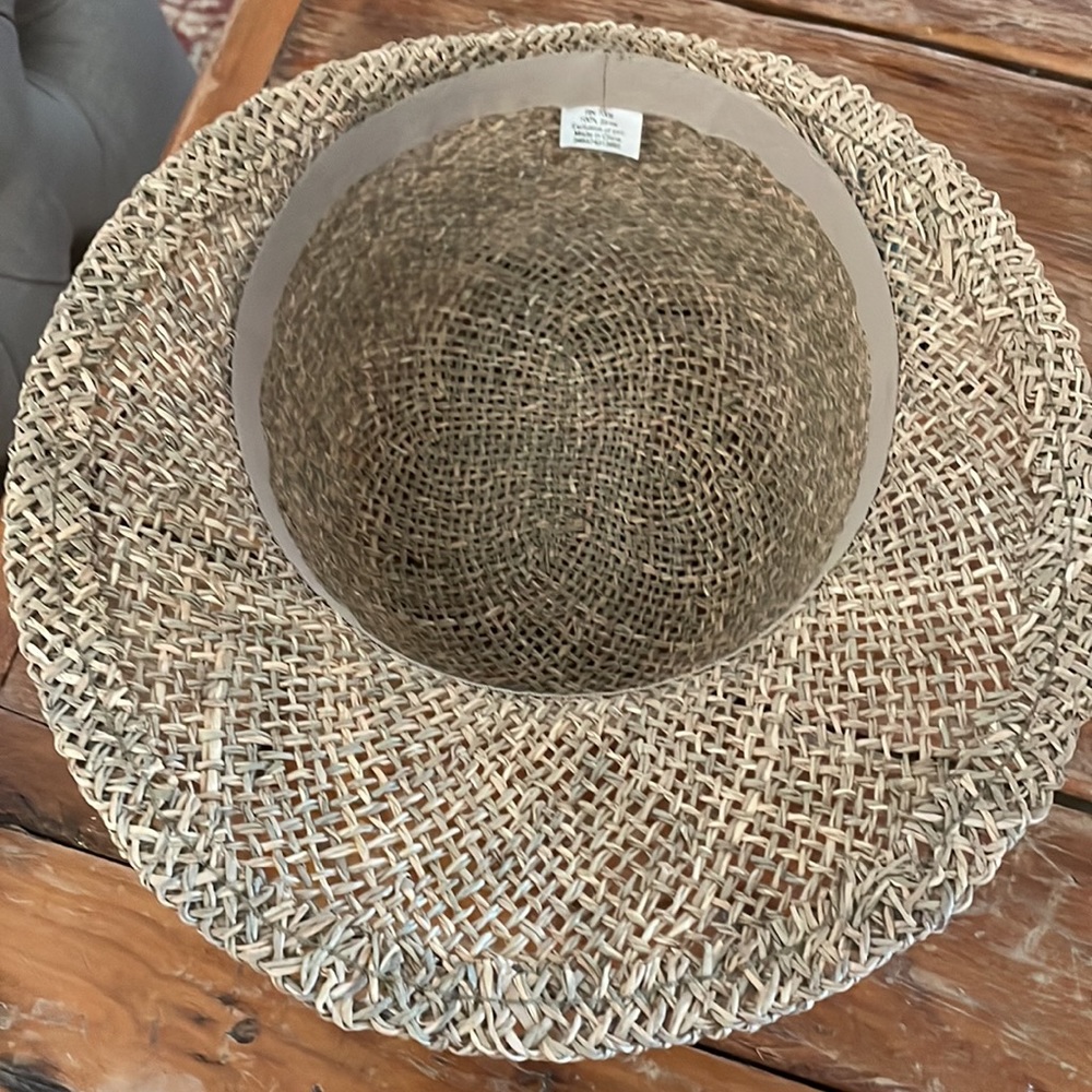 Vintage White Stag,straw hat, w/blue ribbon trim - Picture 3 of 3